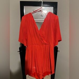 Orange Jun & Ivy romper with tie waist. Worn very few times.